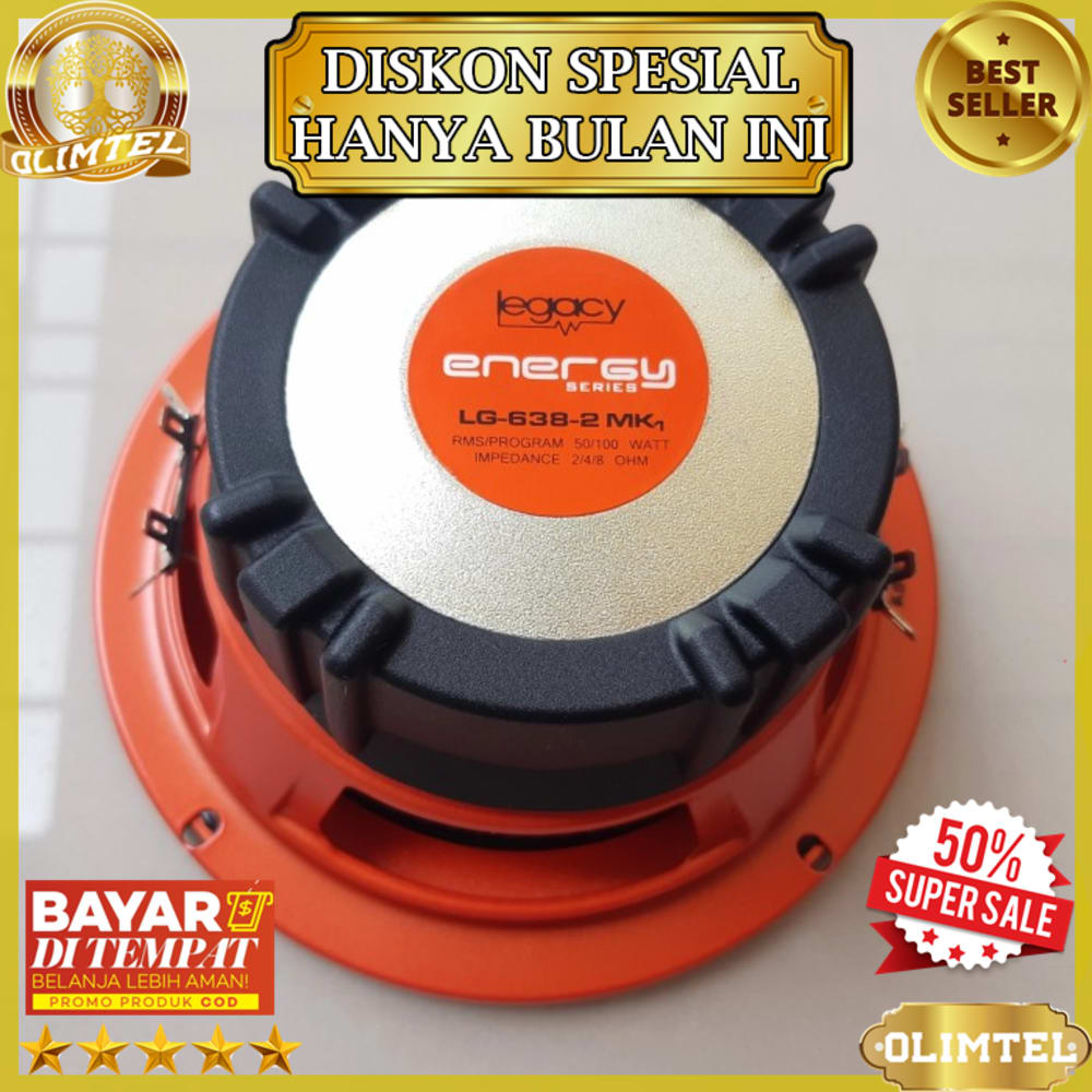 SPEAKER INCH SUBWOOFER LEGACY LG 638 50/100 WATT DOUBLE
