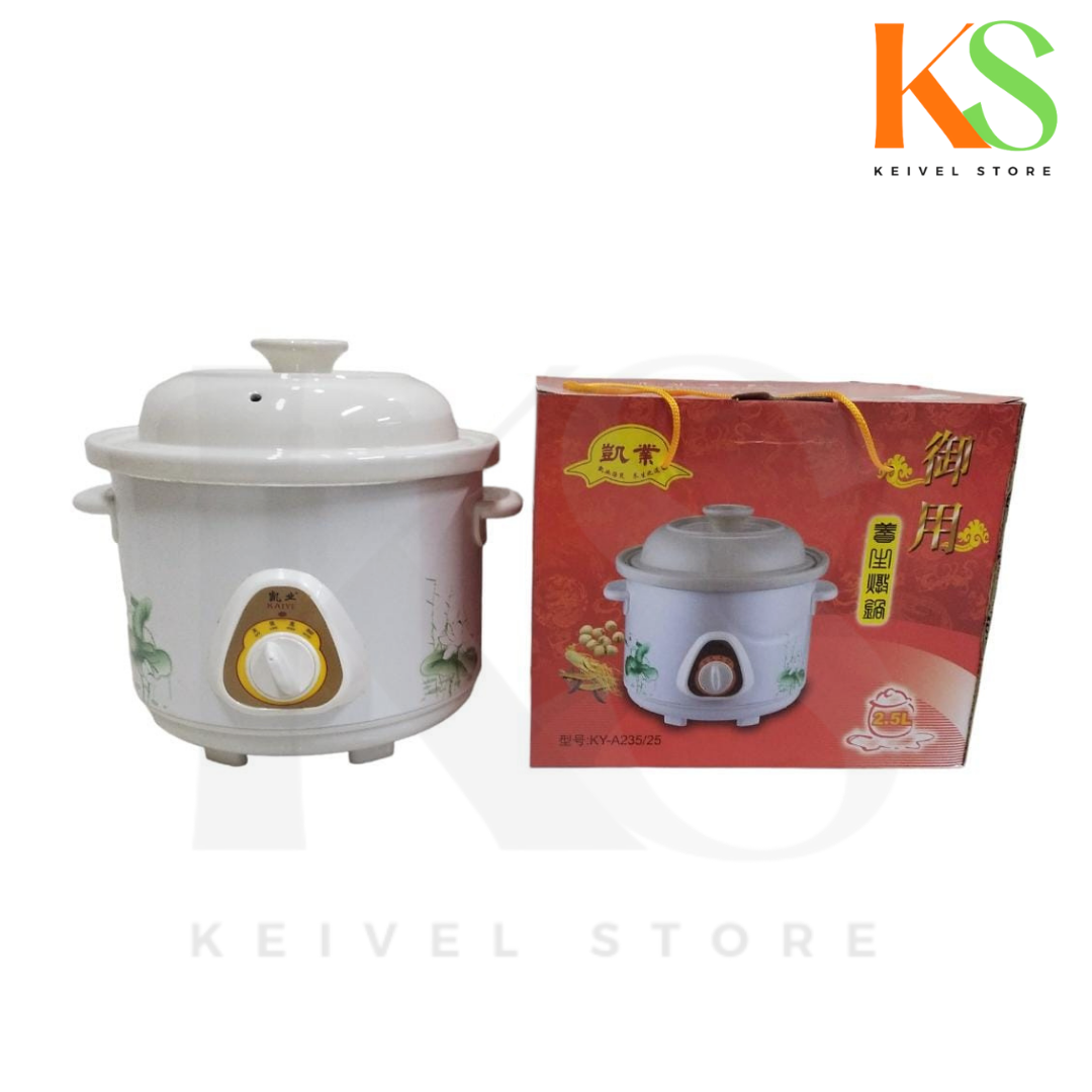 Slow cooker white ceramic mpasi 1.5L 2.5L 3.5L 4.5L 6L