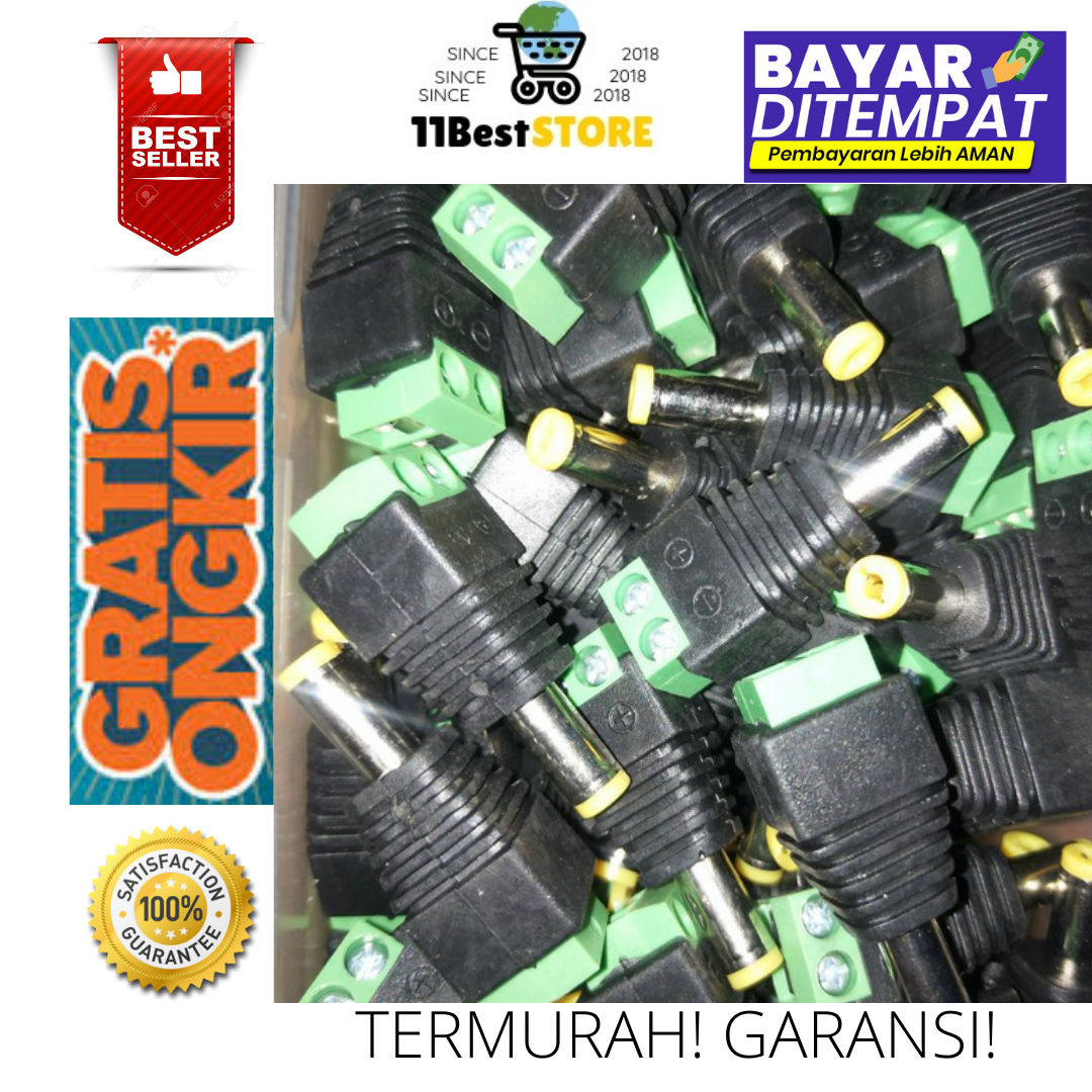 3pcs JACK KONEKTOR DC MALE MURAH BAGUS / JACK UNTUK POWER CCTV Terbagus Grosir Kamera Keamanan Security IP Camera Wireless Harga 3,000 rupiah*Gratis Ongkir