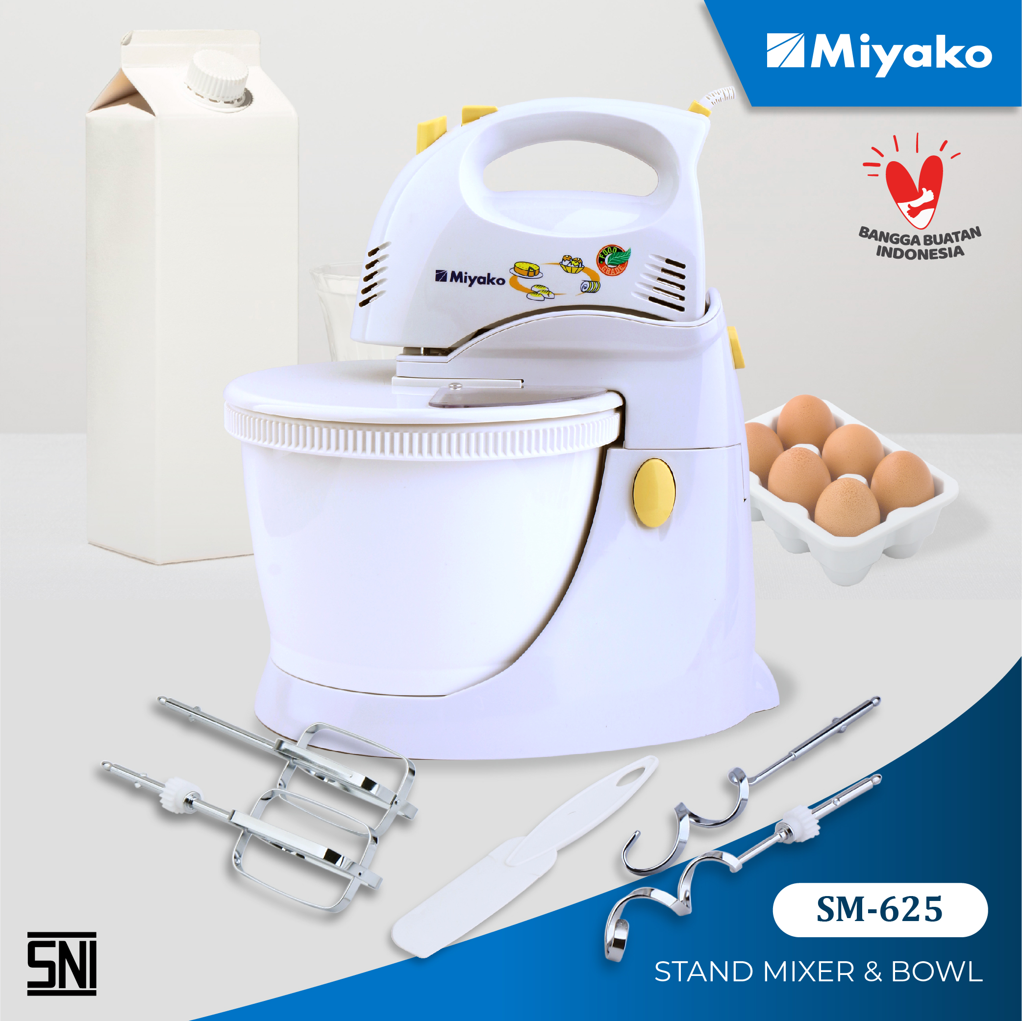 Miyako Stand Mixer Kue Roti - SM625 - GRATIS ONGKIR Jabodetabek Harga 299,900 rupiah*Gratis Ongkir