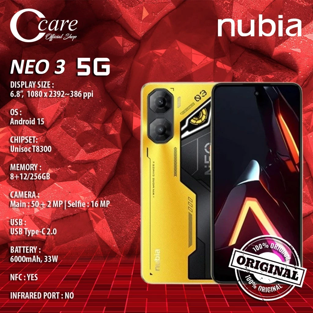 ZTE Nubia neo 3 5G RAM 8/256GB (official warranty) Harga 2,550,000 rupiah*Gratis Ongkir