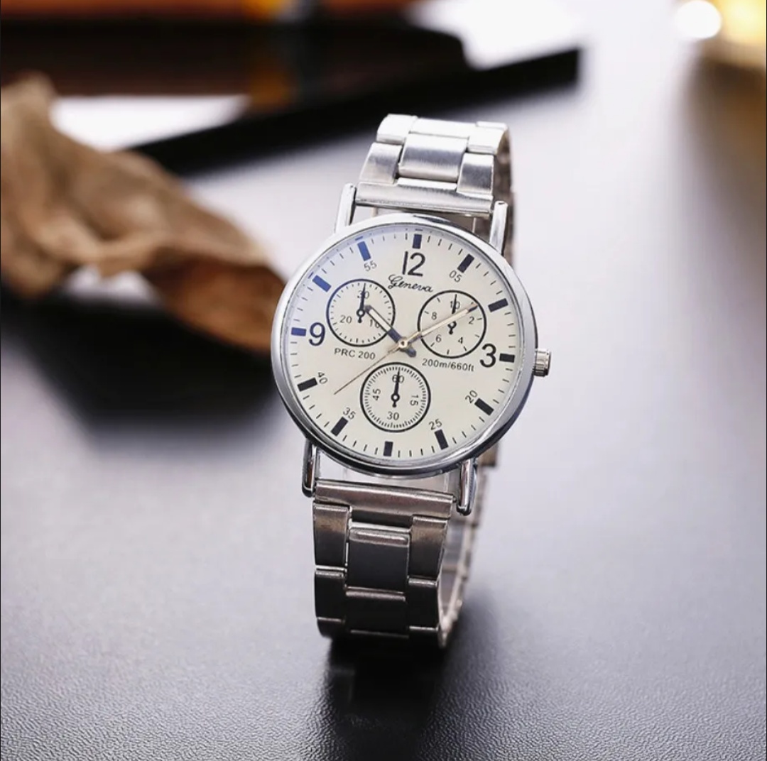 Geneva Prc 200 Jam Tangan Pria Geneva Romawi Chrono Stainless