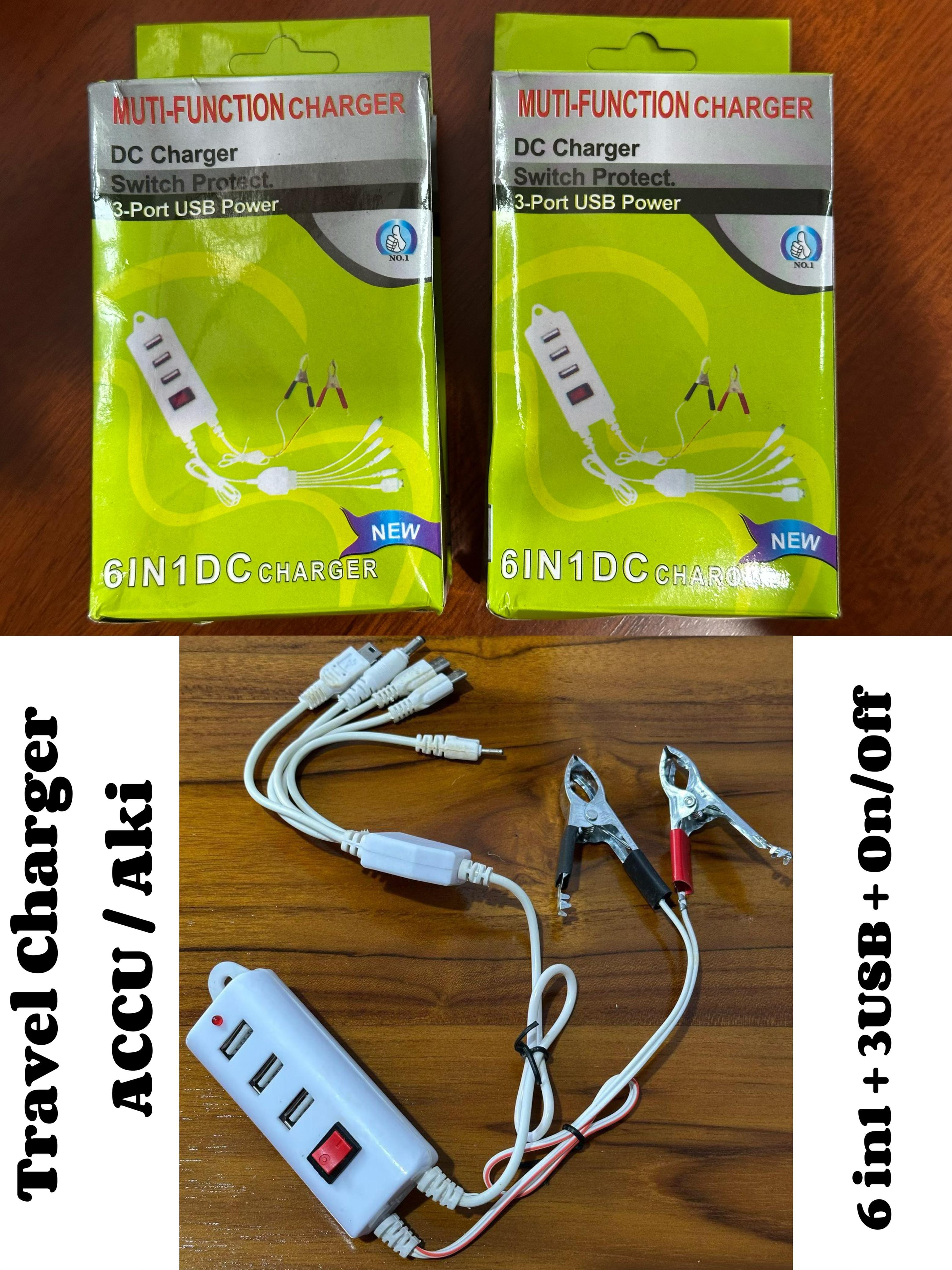 { Ny Acc } Motorcycle Battery Charger 6 in 1 3 USB on Off Hp Charger 6in1 3Usb Harga 19,999 rupiah*Gratis Ongkir