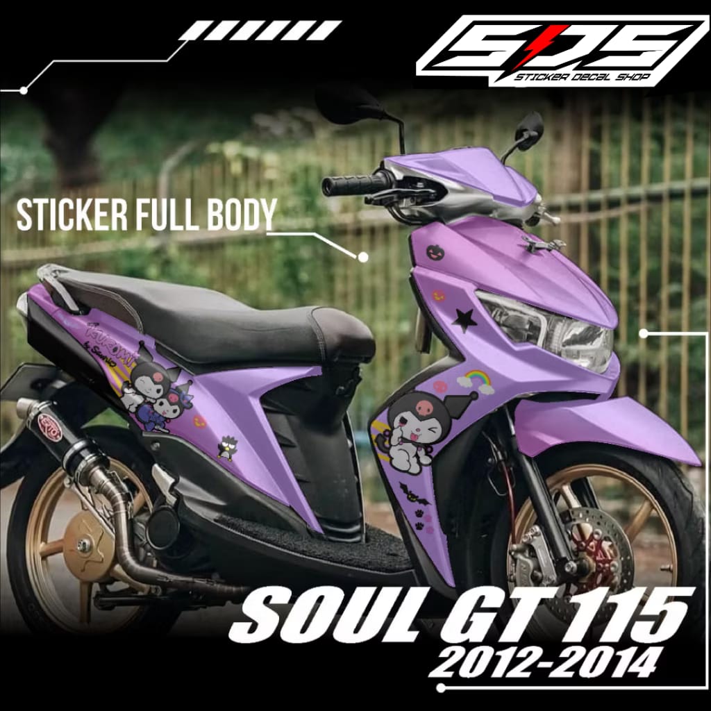 (COD) decal sticker motor Mio soul GT 115 2012-2015 full body stiker racing soul GT motif Kuromi Harga 144,000 rupiah*Gratis Ongkir
