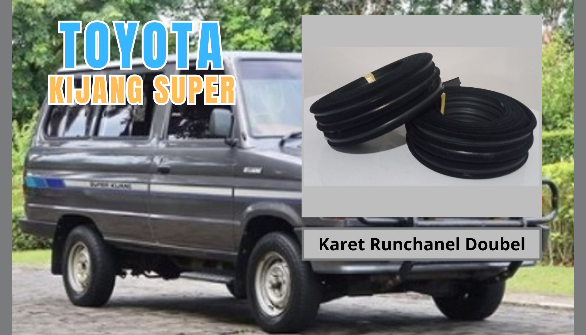 Karet Runchanel Jalur Kaca Tengah Belakang Mobil Toyota Kijang Super Harga 75,650 rupiah*Gratis Ongkir