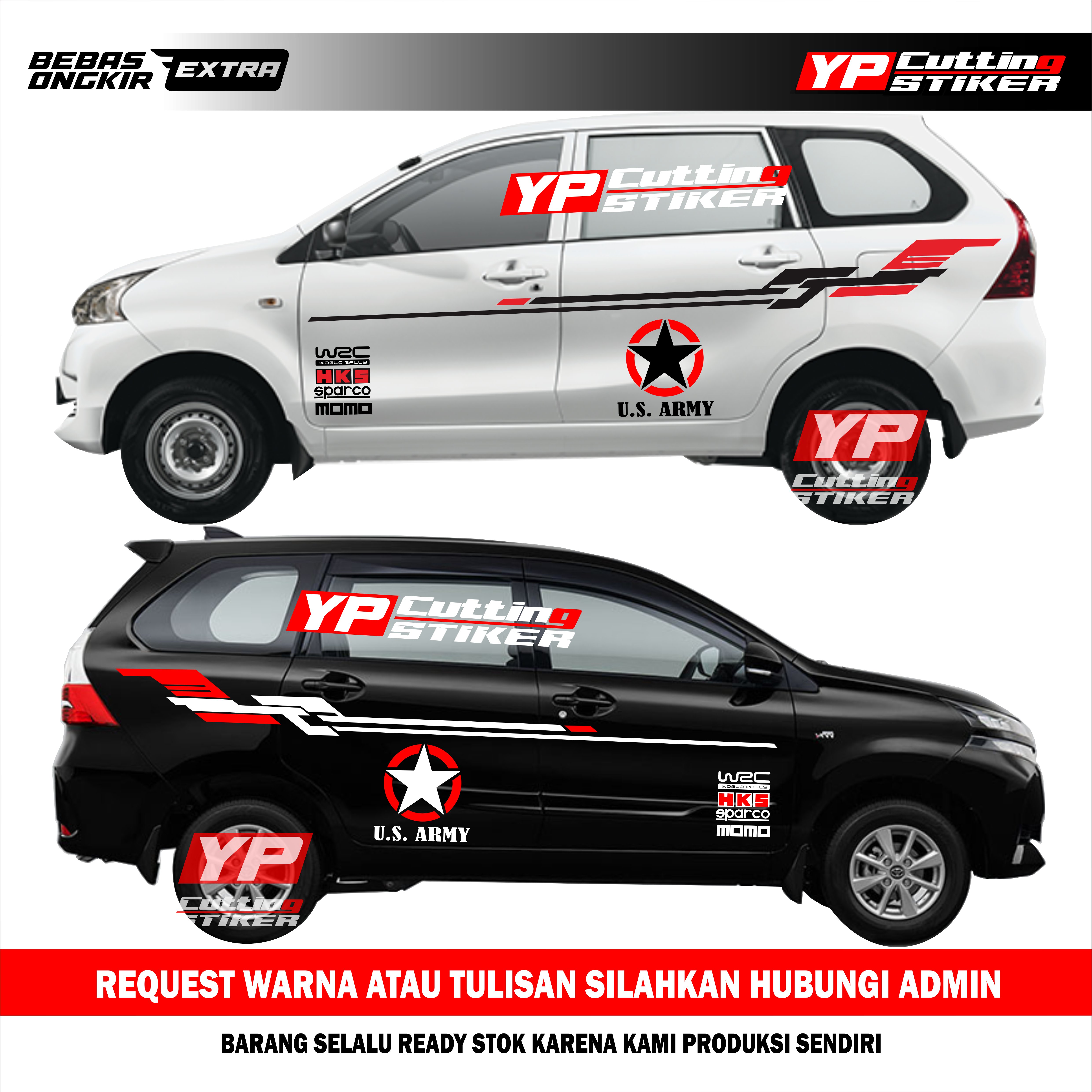 Sticker mobil avanza xenia us army sticker list terlaris mobil toyota avanza stiker mobil avanza Giá 75,000 Đồng*Miễn phí vận chuyển