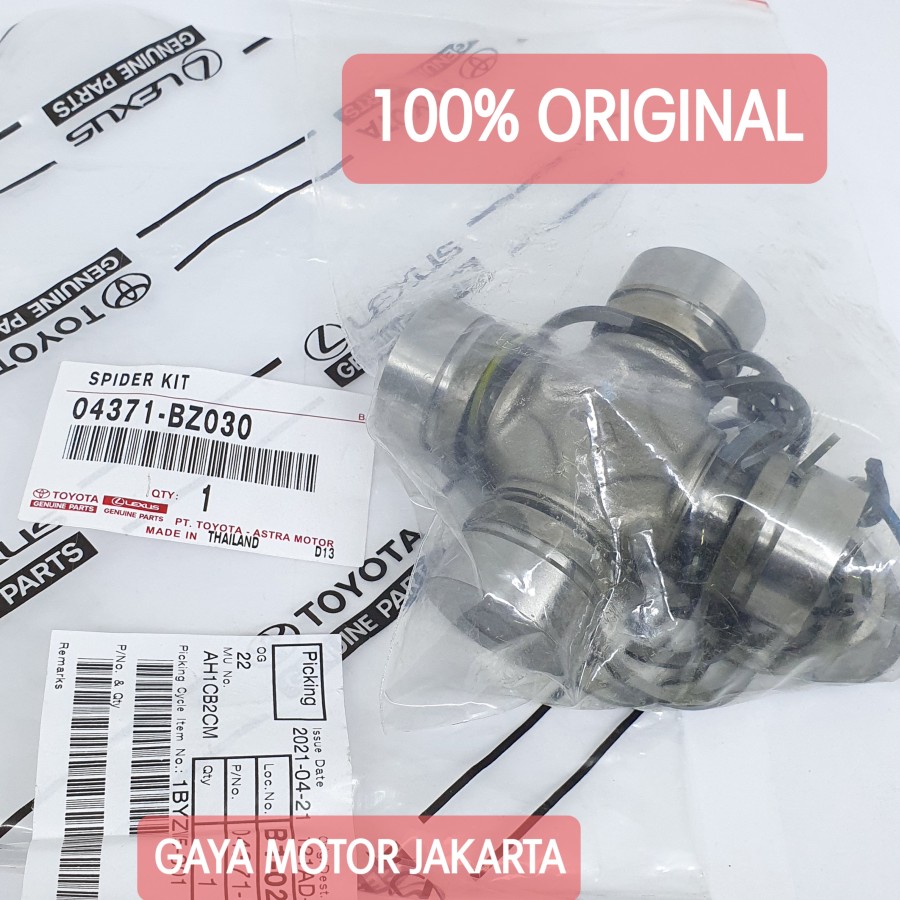 UNIVERSAL CROSSJOINT-SPIDER KIT AVANZA-XENIA 04371-BZ030 ORIGINAL Harga 513,000 rupiah*Gratis Ongkir