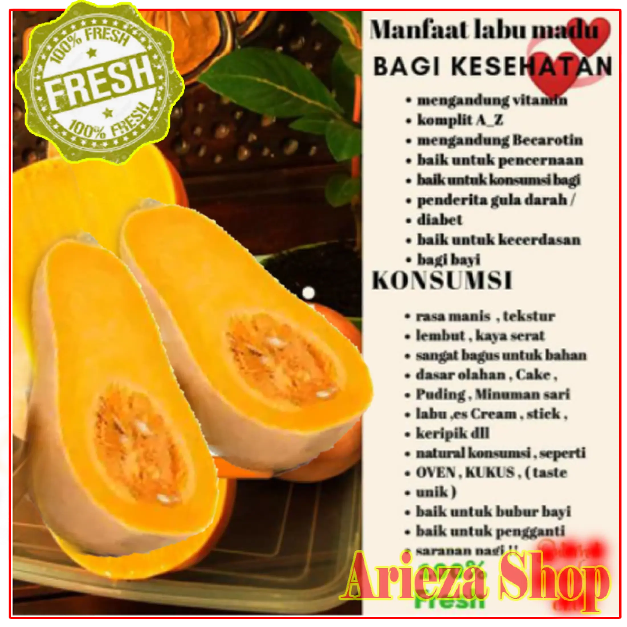 Butternut Pumkin Labu Madu 1 Biji 1 2 Kg Lazada Indonesia