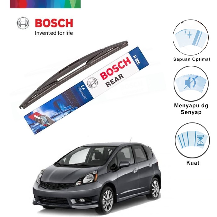 Bosch Wiper Rear Kaca Belakang Mobil Honda Fit Rock Lock 3 12" H306 - 1 Buah - Hitam Harga 117,555 rupiah*Gratis Ongkir