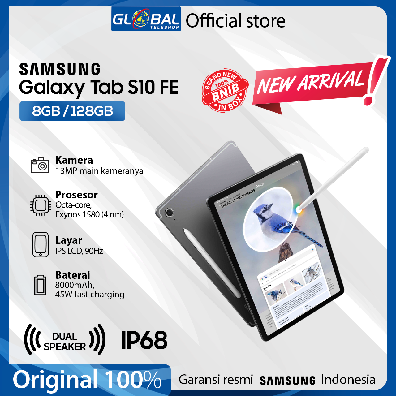 Samsung Galaxy Tab S10 FE 8/128GB | Tab S10 FE Plus 12/256GB Tablet AI | Galaxy AI | Layar besar | Garansi Resmi Samsung Indonesia Harga 6,999,000 rupiah*Gratis Ongkir