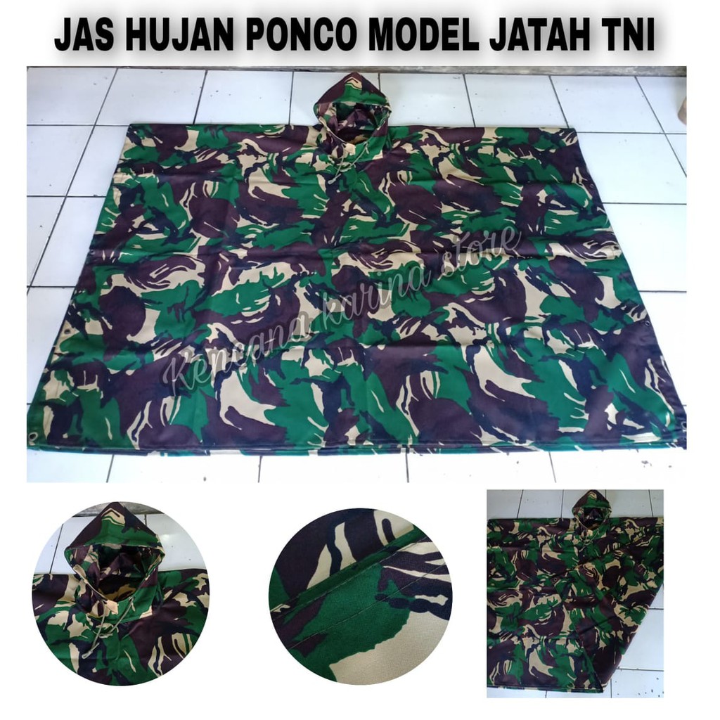 Tni Camouflage Poncho Raincoat Tni Ration Style Camouflage Poncho / Camouflage Poncho Raincoat Harga  135,900 rupiah*Gratis Ongkir