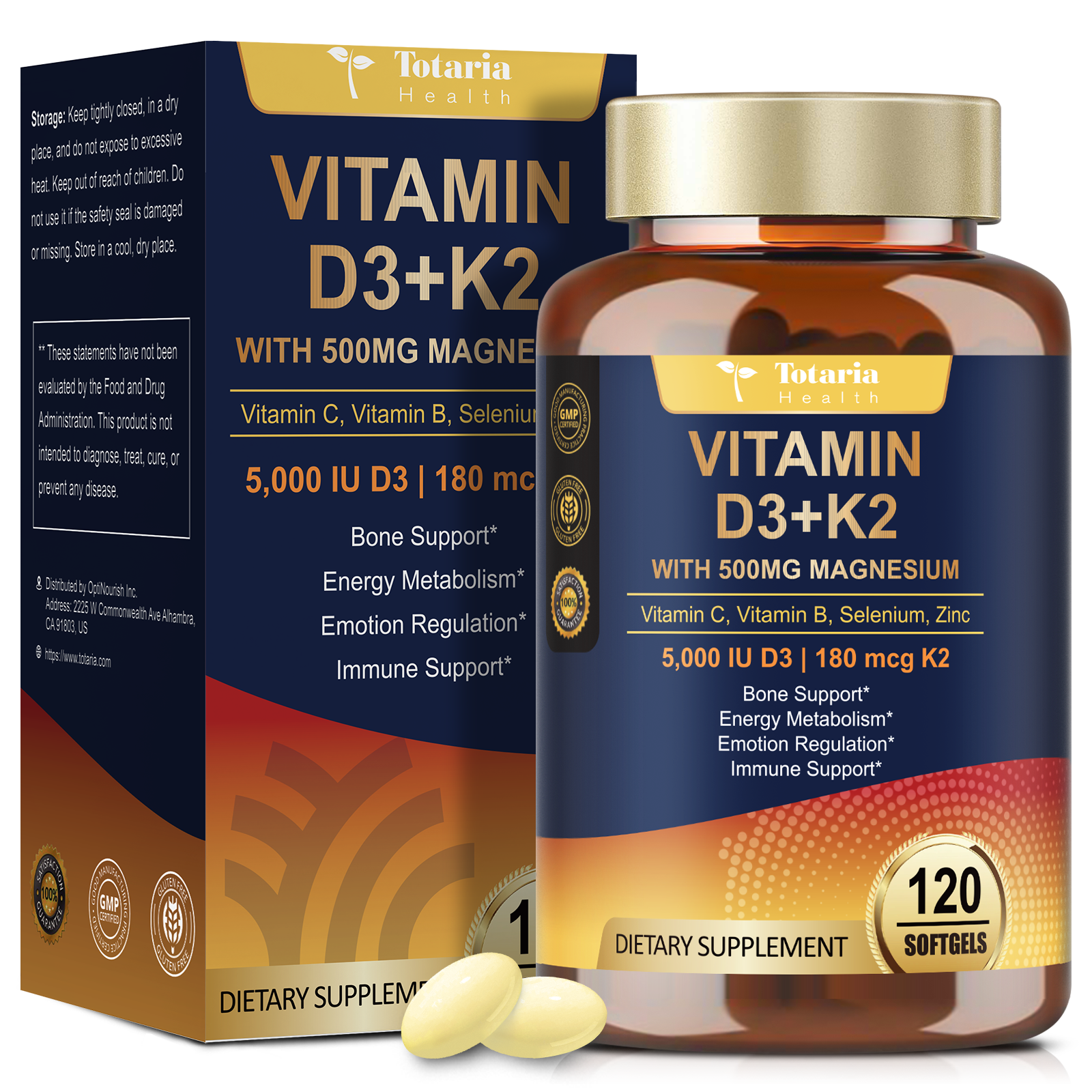 Vitamin D3 K2 5,000 Iu with Magnesium Glycinate 500 Mg for Bone Health, Immunity, Energy & Mood Support, Non-Gmo, Gluten Free, Vegan Soft Capsules for Women & Men Harga 189,000 rupiah*Gratis Ongkir