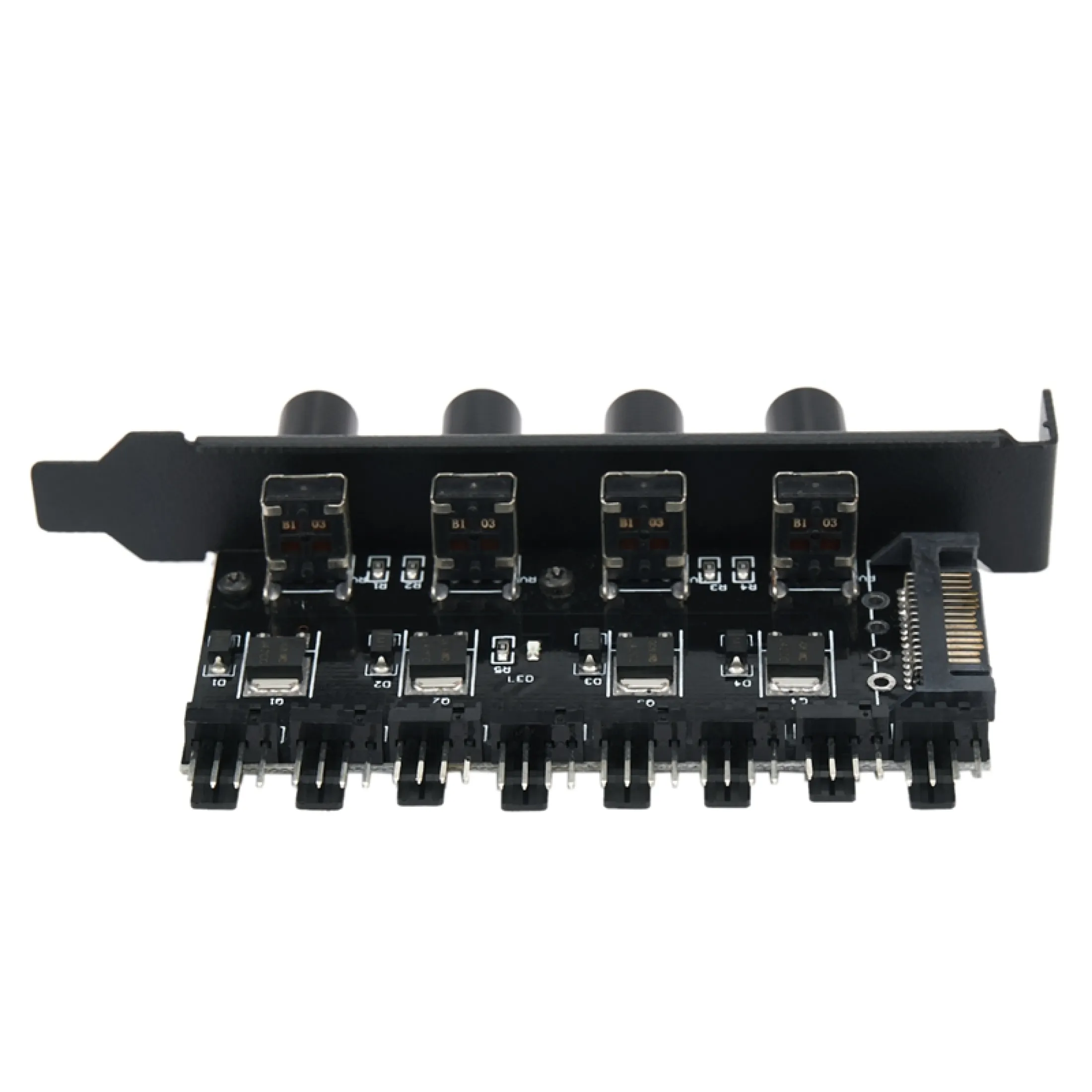 Pc 8 Channels Fan Hub 4 Knob Cooling Fan Speed Controller For Cpu Case Hdd Vga Pwm Fan Pci Bracket Power By 12v Fan Control Lazada Indonesia