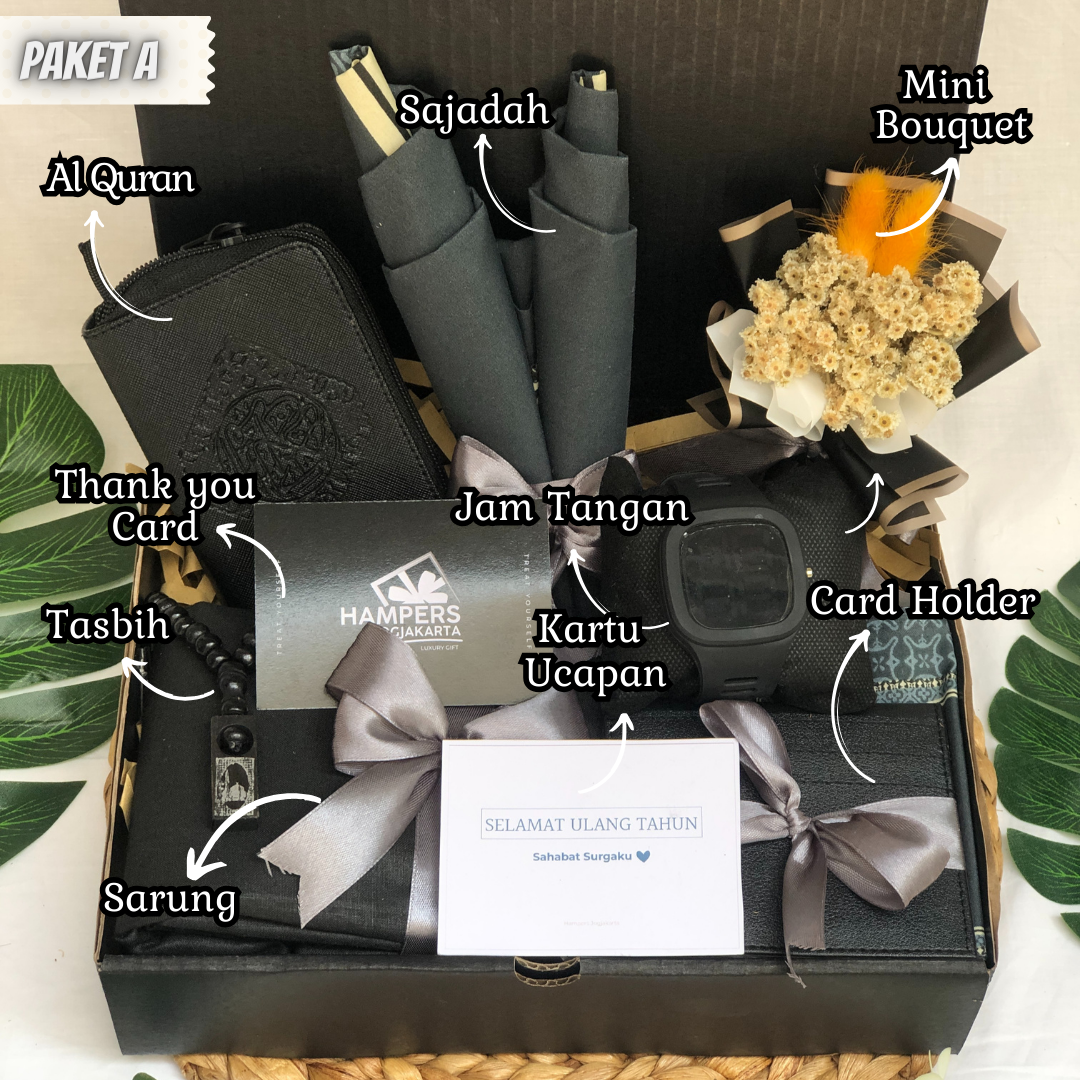 Paket Hadiah Eksklusif Muslim untuk Pria Murah - Bingkisan Kado Premium For Muslim Men Free Card hadiah