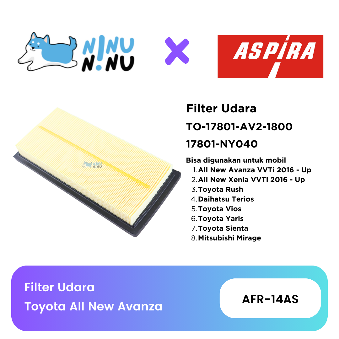 Air FilterToyota Avanza VVTi 2016 - on Aspira Harga 68,250 rupiah*Gratis Ongkir