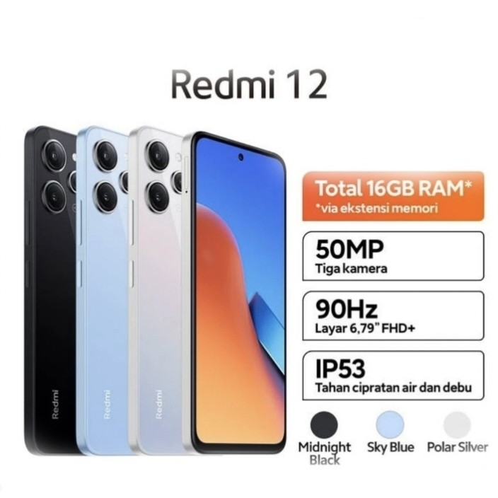 REDMI 12 RAM 8/256 GB GARANSI RESMI ORIGINAL BISA KREDIVO / PAYLATER Harga 2,299,000 rupiah*Gratis Ongkir