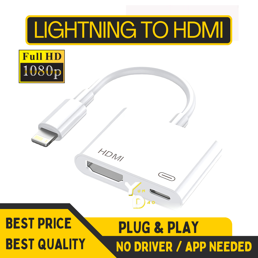 LIGHTNING HUB ADAPTER HDMI 1080p DIGITAL CONVERTER IPAD IPHONE