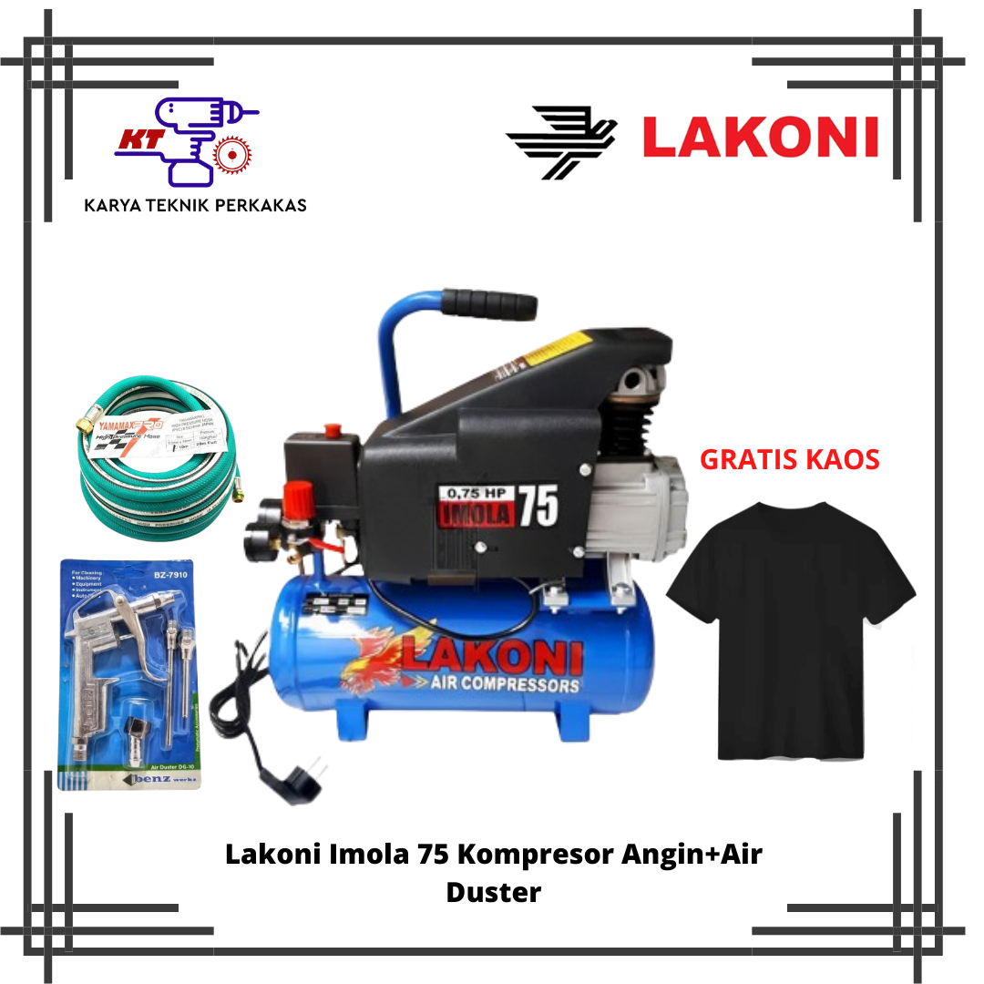 Lakoni Imola 75 Air Compressor + Air Duster Harga 1,323,500 rupiah*Gratis Ongkir