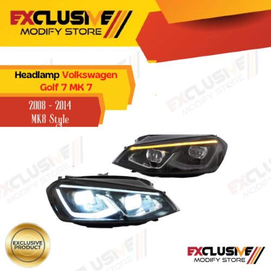 HEAD LAMP/LAMPU DEPAN VOLKSWAGEN (VW) GOLF MK7 2008 - 2014 MK8 STYLE Harga 12,500,000 rupiah*Gratis Ongkir