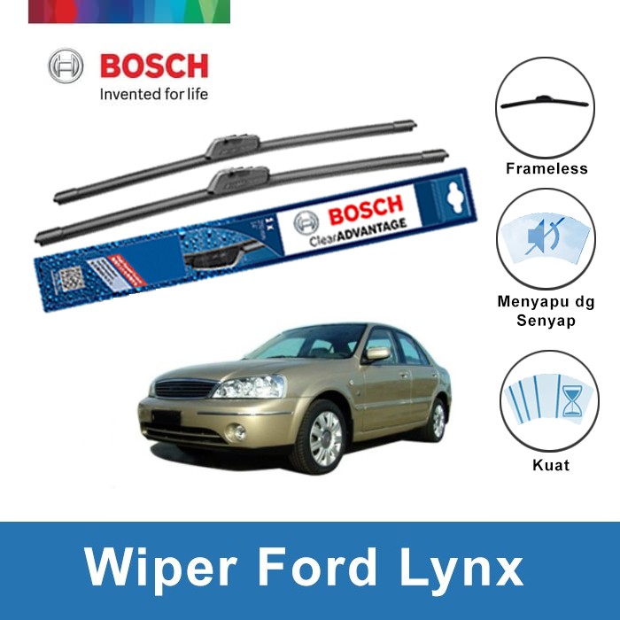 Bosch Sepasang Wiper Frameless New Clear Advantage Mobil Ford Lynx 20" & 18" - 2Buah/Set Harga 202,470 rupiah*Gratis Ongkir