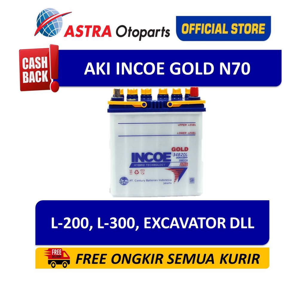 Aki Mobil Incoe Gold INGO-N70 L-200, L-300, EXCAVATOR DLL Harga 1,233,000 rupiah*Gratis Ongkir