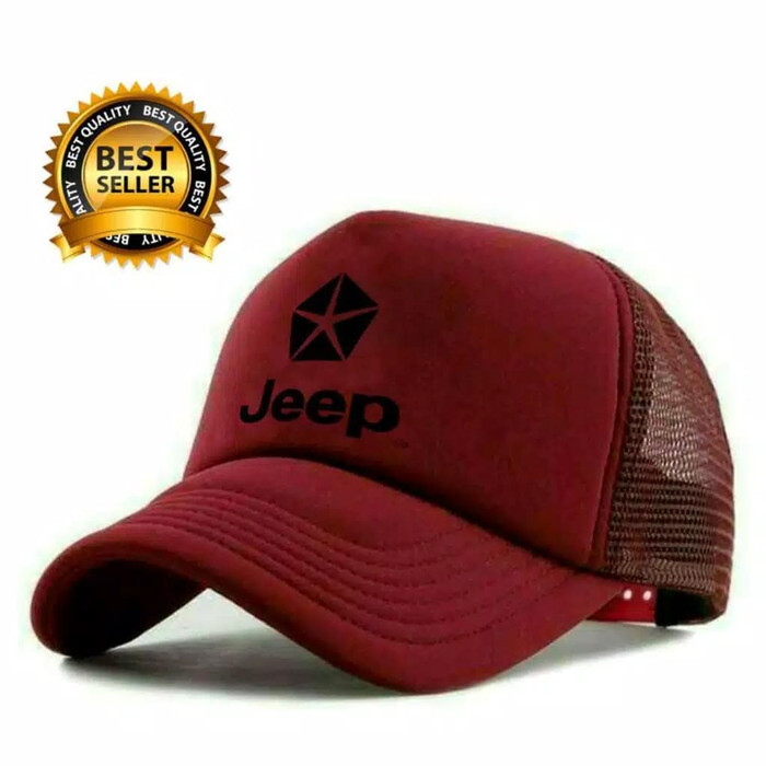 TOPI MAROON JEEP TRUCKER TOPI JARING PRIA DAN WANITA(R8S8) Keren
