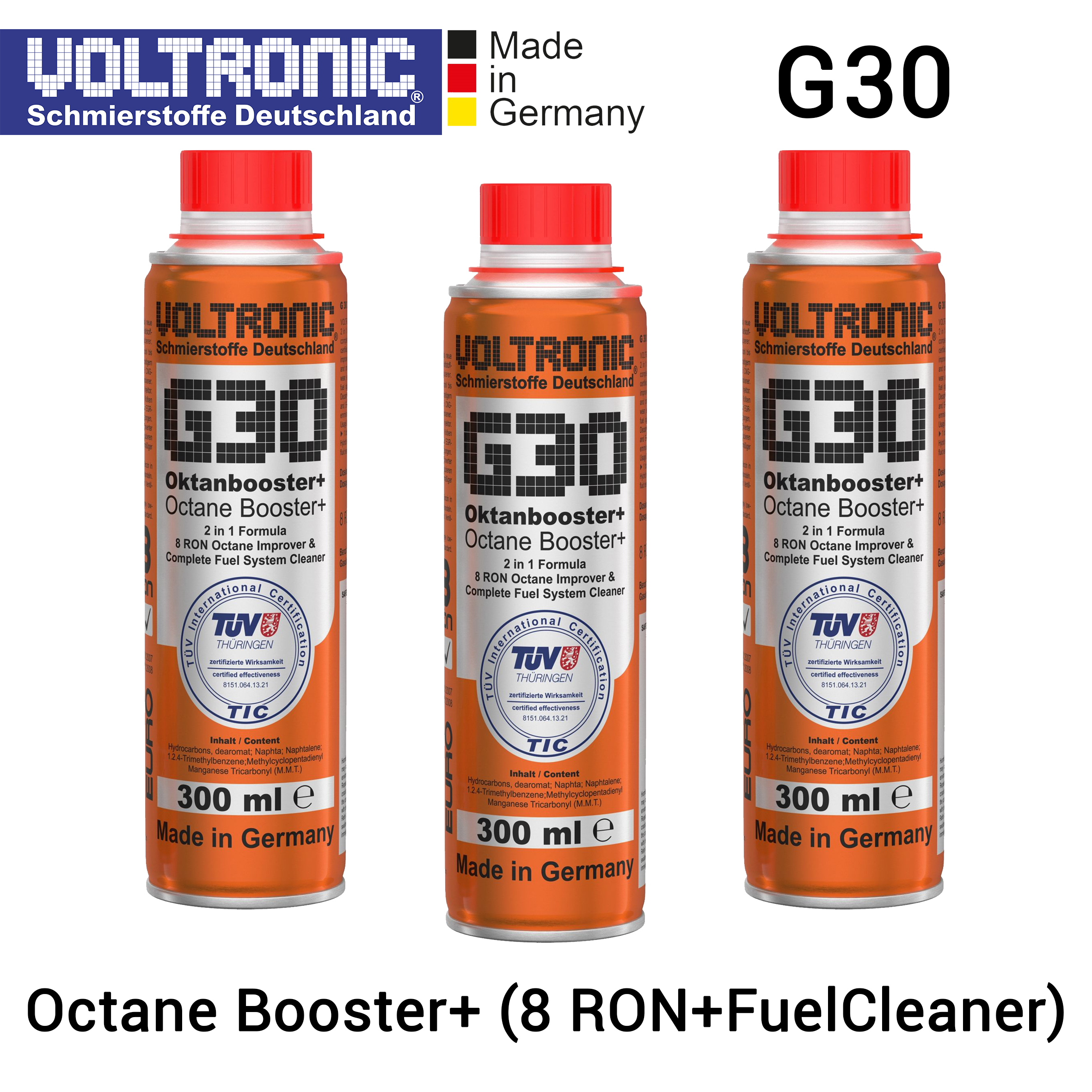 VOLTRONIC G30 - Octane Booster+ (2 in 1) 8 RON & Fuel System Cleaner (Bundling isi 3 Set) - Cairan Penambah Oktan Bensin, Pembersih Tangki Bensin Mobil dan Motor Harga 943,000 rupiah*Gratis Ongkir