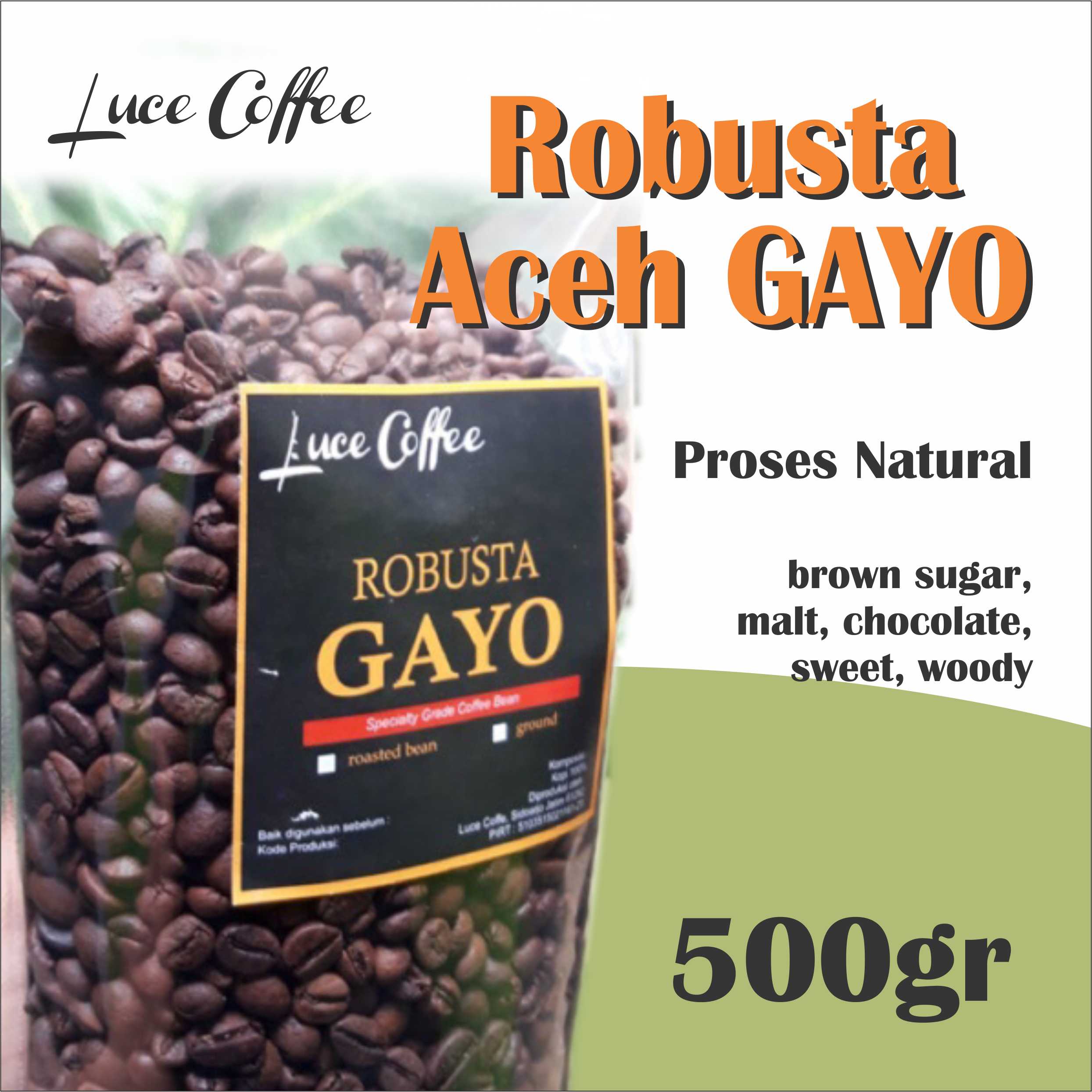 Kopi ROBUSTA Gayo 240gr - lucecoffee - biji atau bubuk | Lazada