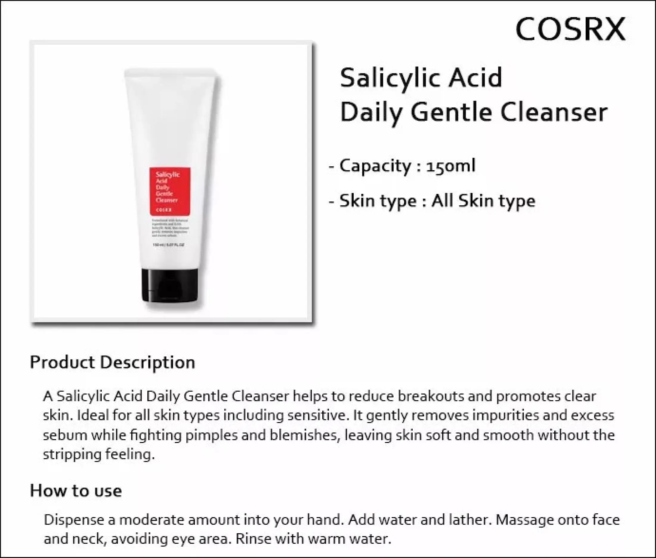 kandungan cosrx facial wash
