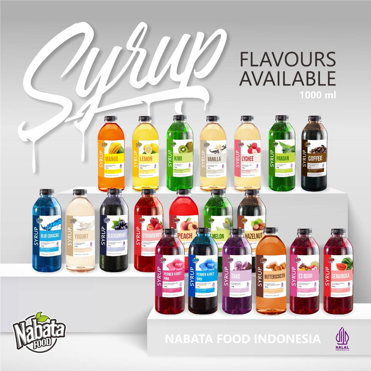 Syrup All Flavors 1 Liter Nabata All Flavored Syrup 1000ml