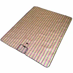 Eigia Tikar Tamasya Piknik Lipat Garis Strap Karpet Outdoor 150x180cm Alas Matras Perlengkapan Rekreasi Bahan Nylon Fleece Fabric Waterproof Anti Air Praktis Hemat Tempat Ukuran Bisa Jadi Tas Bag Pantai Ringan Santai Bersama Keluarga Foldable - Hijau