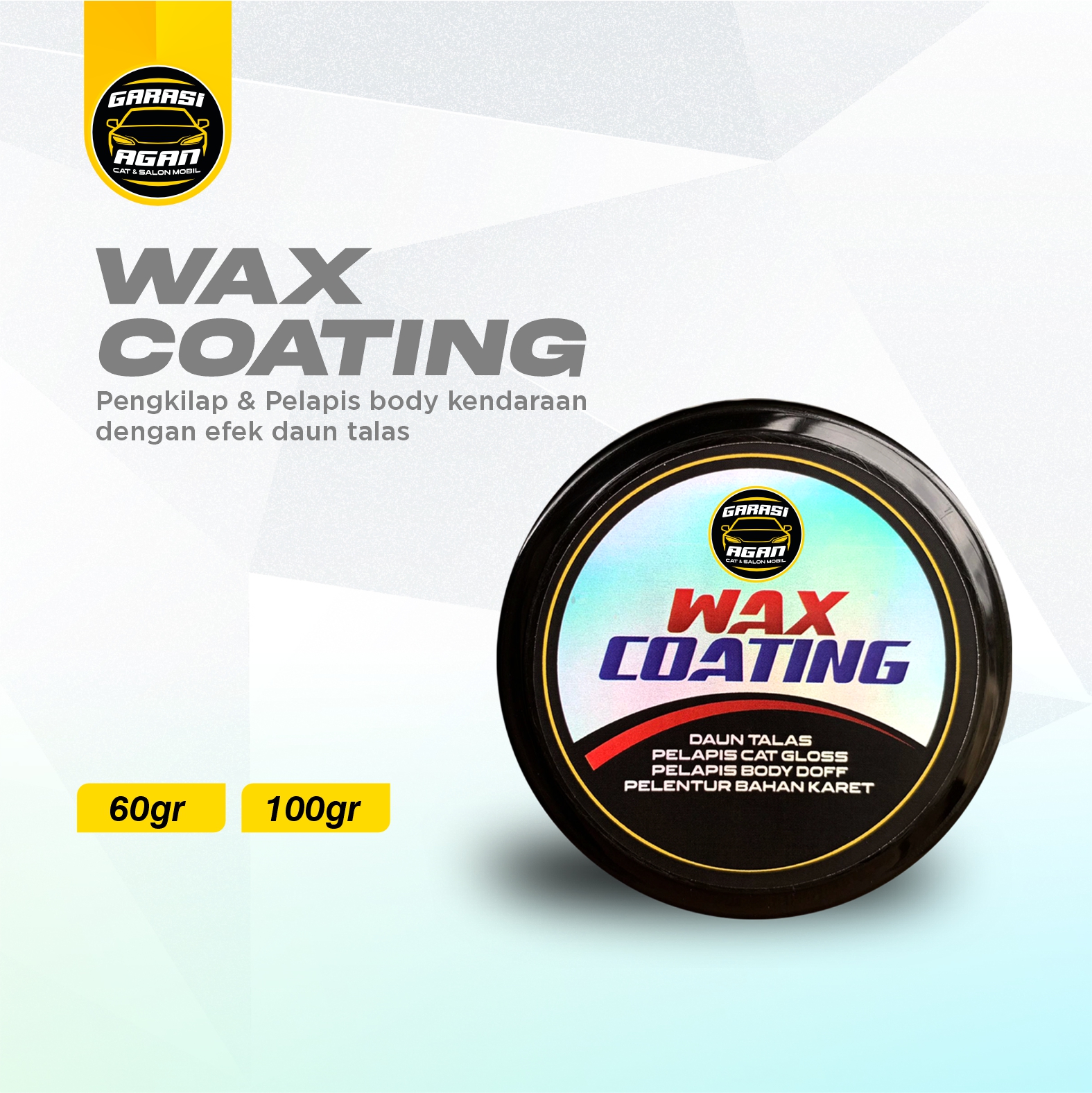 GARASI AGAN Wax Coating Pengkilap & Pelindung Body Mobil Motor Coating Gloss Doff Skincare Kendaraan Harga 41,000 Ringgit*Penghantaran Percuma