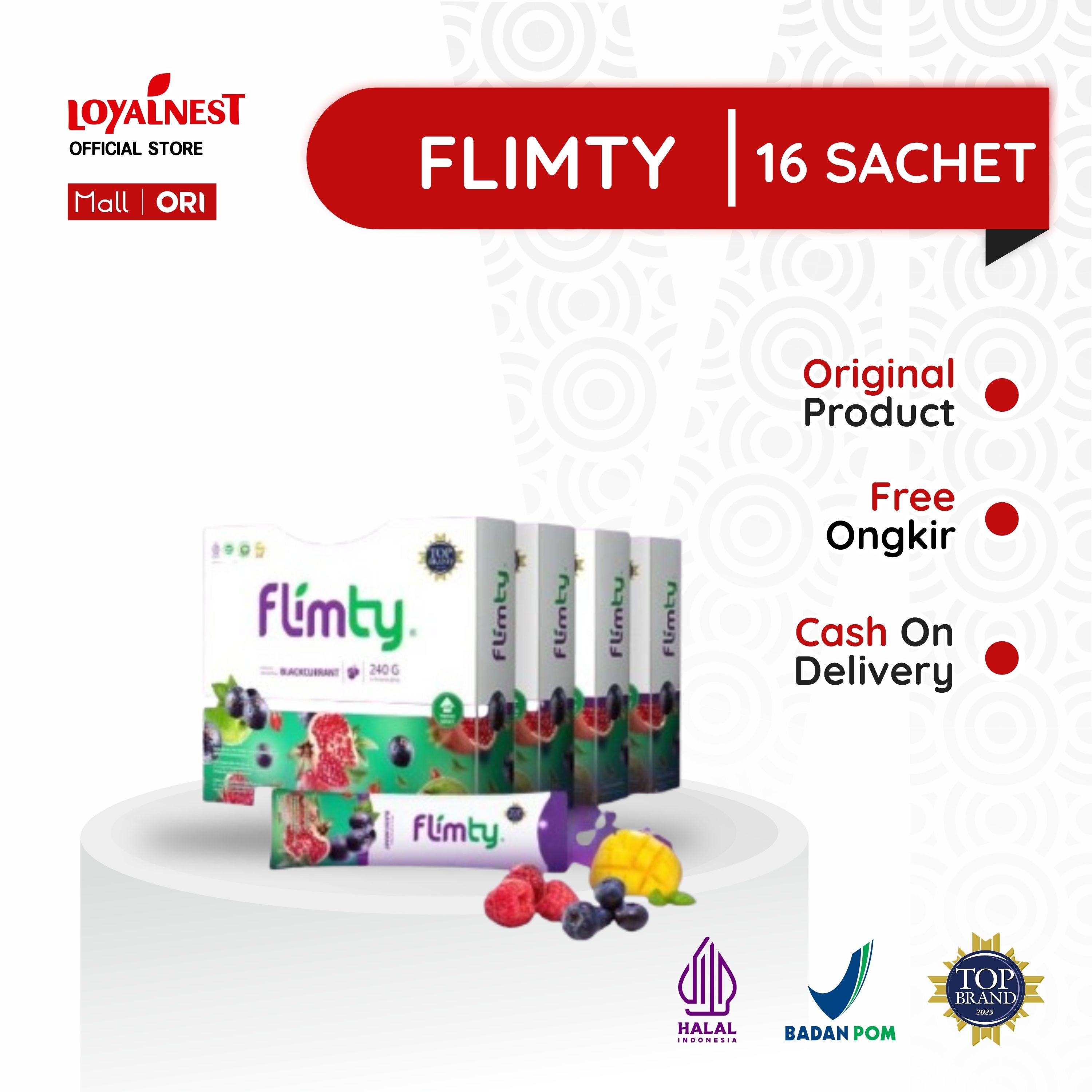 Flimty 1 Box 16 Sachets Bpom Halal Fiber Original Flymty Flimti Flymti Flimtea Flemty Flymti - Merek Flimty Harga 222,500 rupiah*Gratis Ongkir