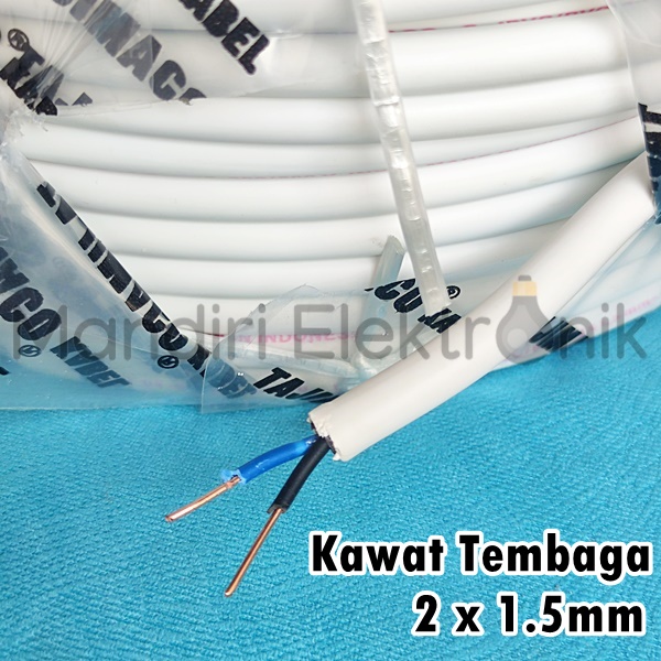 Kabel Listrik Eterna NYM 2x1,5 Kawat Tembaga Per Meter - Kabel