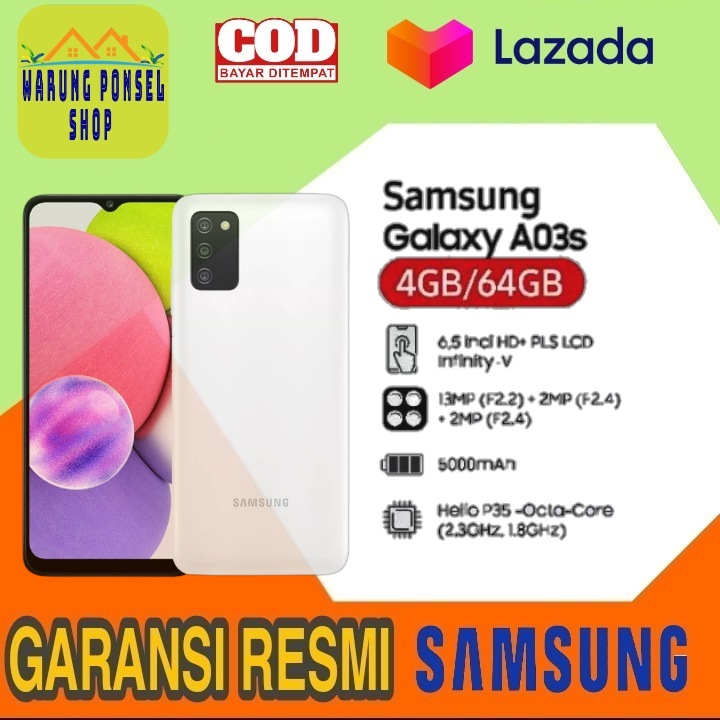 [NEW PRODUCT] Samsung Galaxy A03s - RAM 4GB ROM 64GB - Triple Camera 13MP - Battery 5000mAH - Garansi resmi SAMSUNG INDONESIA