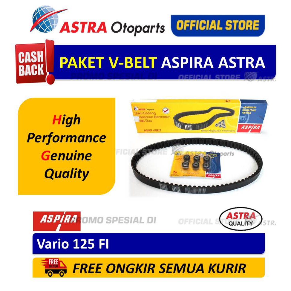 Paket V-Belt Aspira ASTRA (V-Belt Kit) untuk motor VARIO 125 FI (H2-231PA-KZR-1200) Harga  183,000 Ringgit*Penghantaran Percuma