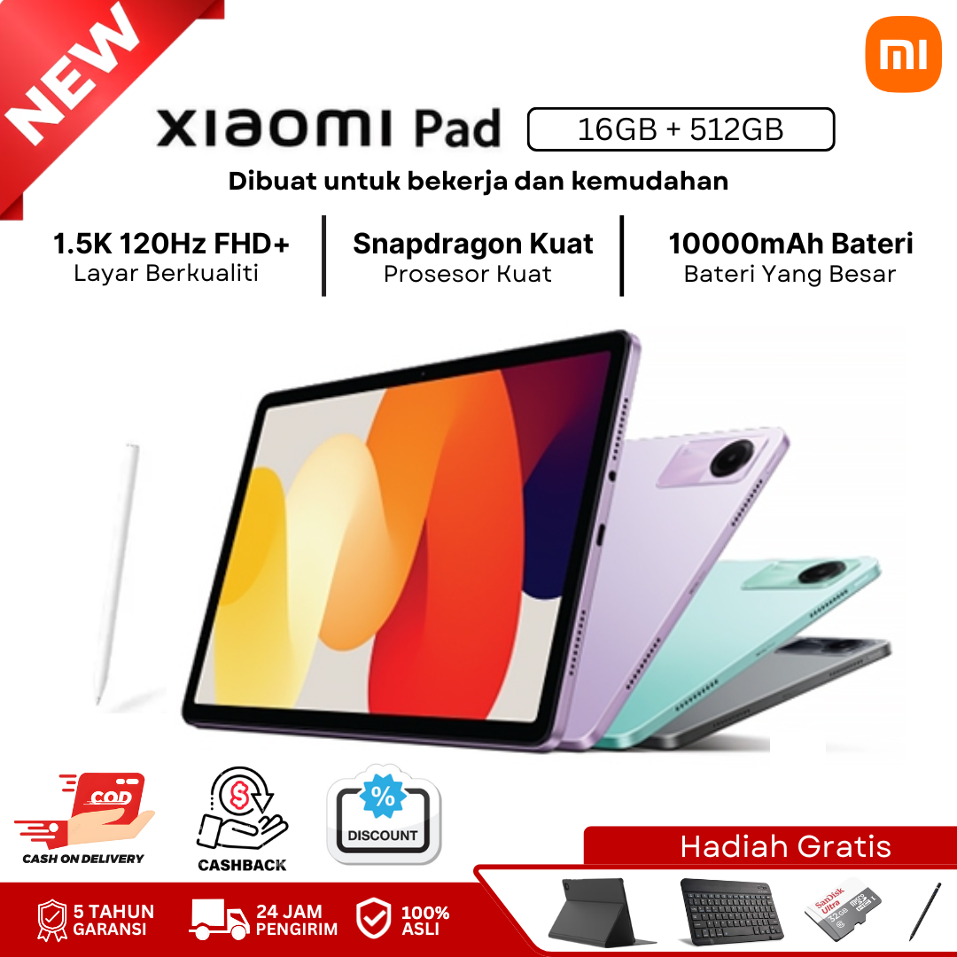 Mi (Mi) Redmi Pad 11 Inch Tablet with Refresh Rate Multimedia Entertainment Tablet for Study and Office 6+128Gb Dark Gray Color Harga  1,088,999 Ringgit*Penghantaran Percuma