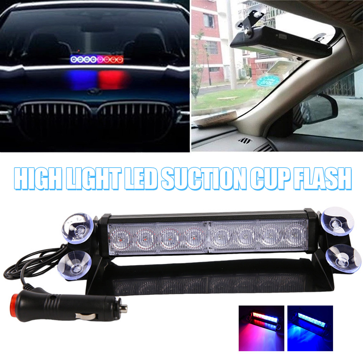 8led blue strobe lights Patwal stable adhesion, drop resistance and leakage light car emergency strobe lights Harga 86,900 rupiah*Gratis Ongkir