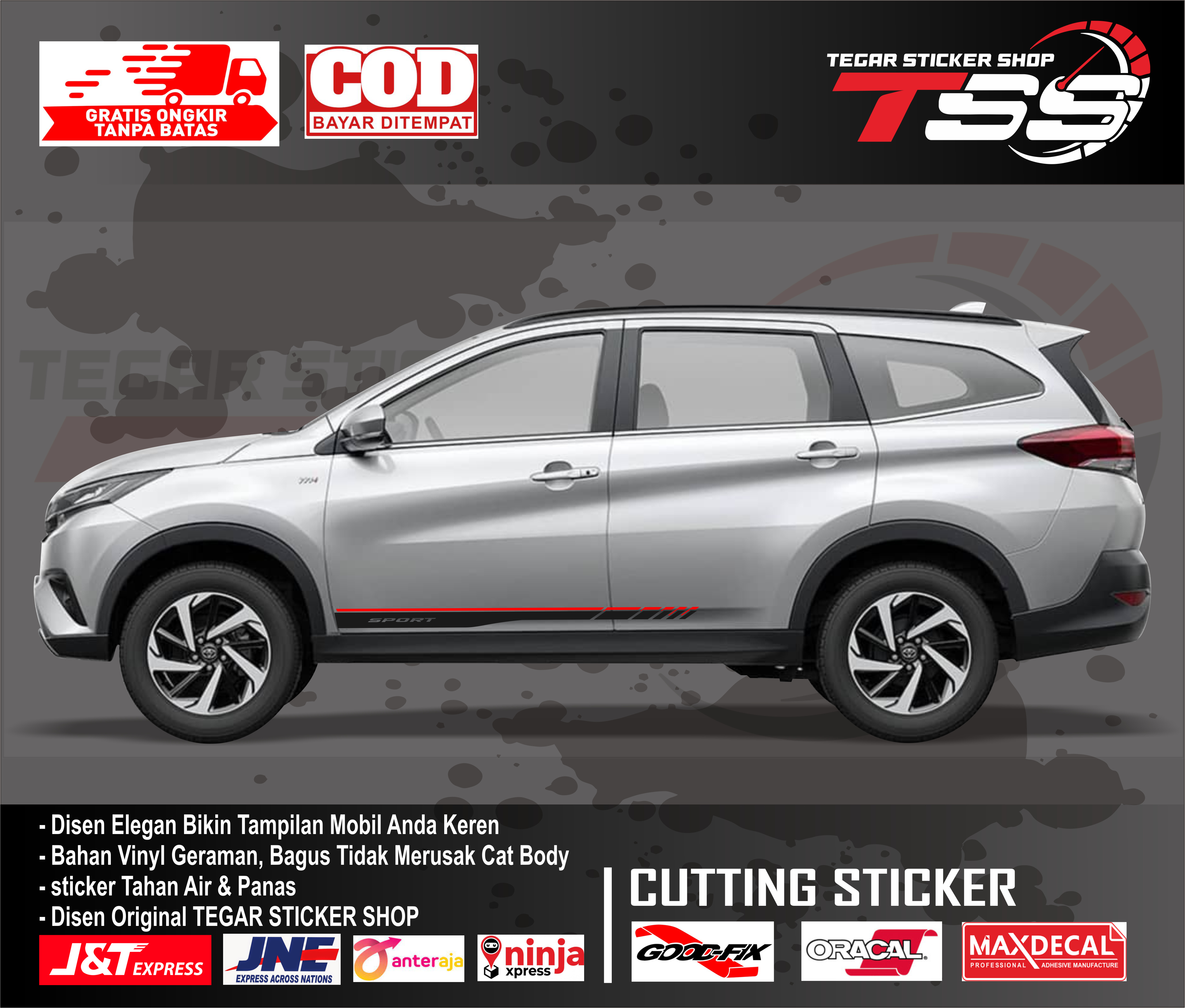 Rush Car Stickers Toyota Rush Car Stickers Cool Rush Car Stickers Cool Car Body Variation Stickers Harga 62,000 rupiah*Gratis Ongkir