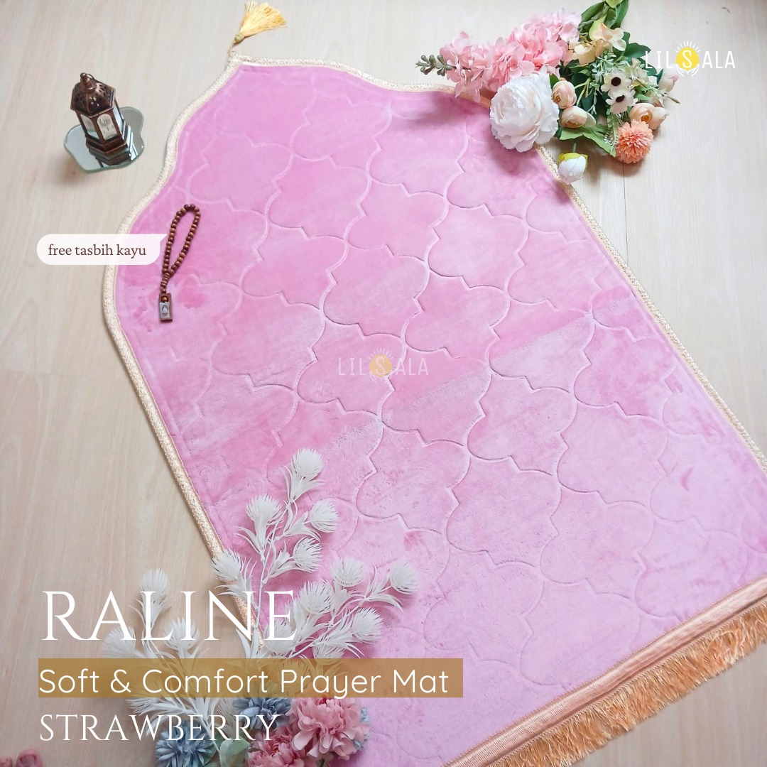 Rafa prayer rug plain dome embossed thick antislip premium dome beautiful hadiah parcel seserahan Eid…