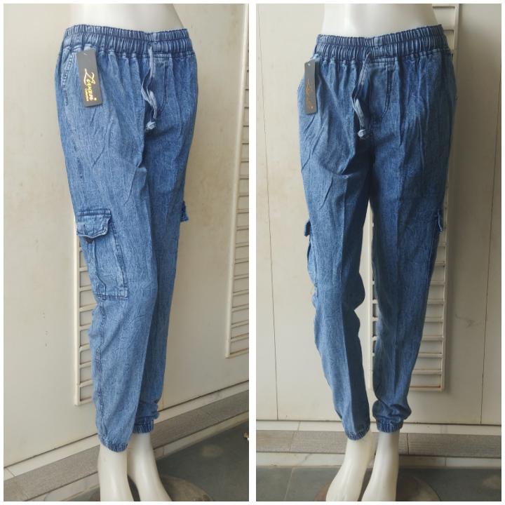 CELANA JEANS JOGGER KARGO WANITA 