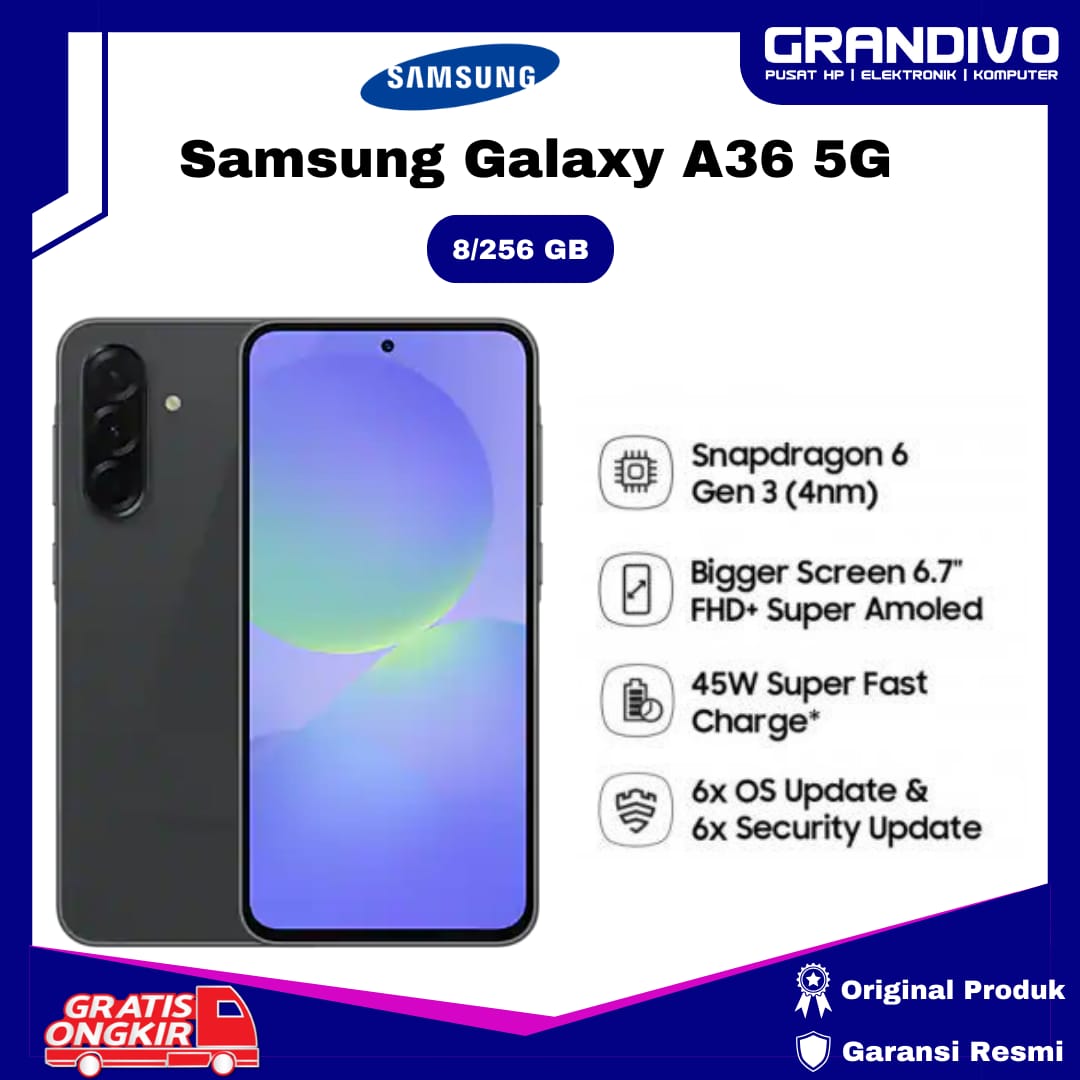 Samsung Galaxy A36 5G 8/256 GB awesome intelligence with Circle official warranty-granvo Harga  5,478,000 Ringgit*Penghantaran Percuma