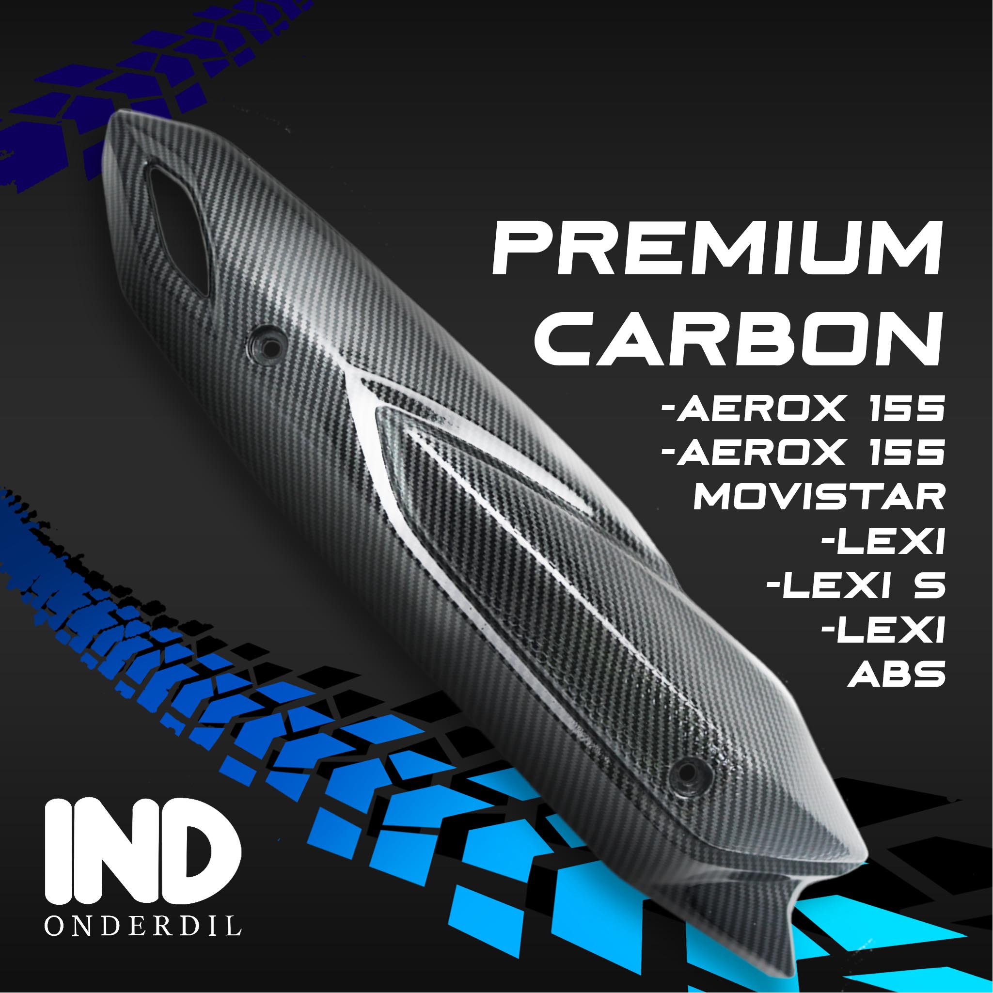 Cover Tutup-Penutup-Tameng Pelindung-Protector Knalpot-Kenalpot-Muffler Karbon-Carbon Yamaha Aerox 155 & Aerox 155 Movistar & Lexi & Lexi S-ABS Harga 46,280 rupiah*Gratis Ongkir