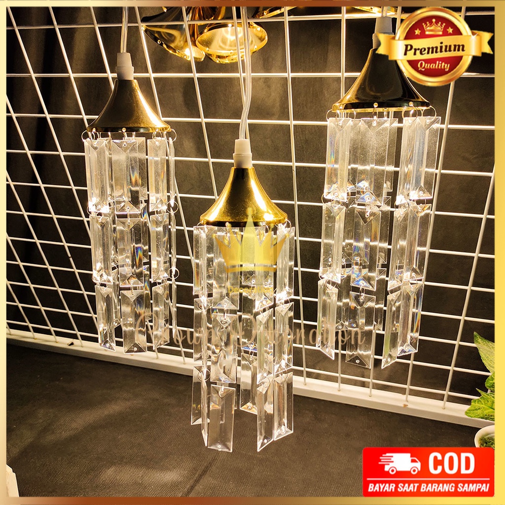 Lampu Rumbai Gantung Akrilik 1 Set Isi 10 ubur ubur Kristal Dekor Pelaminan pernikahan Event Lampu Rum…
