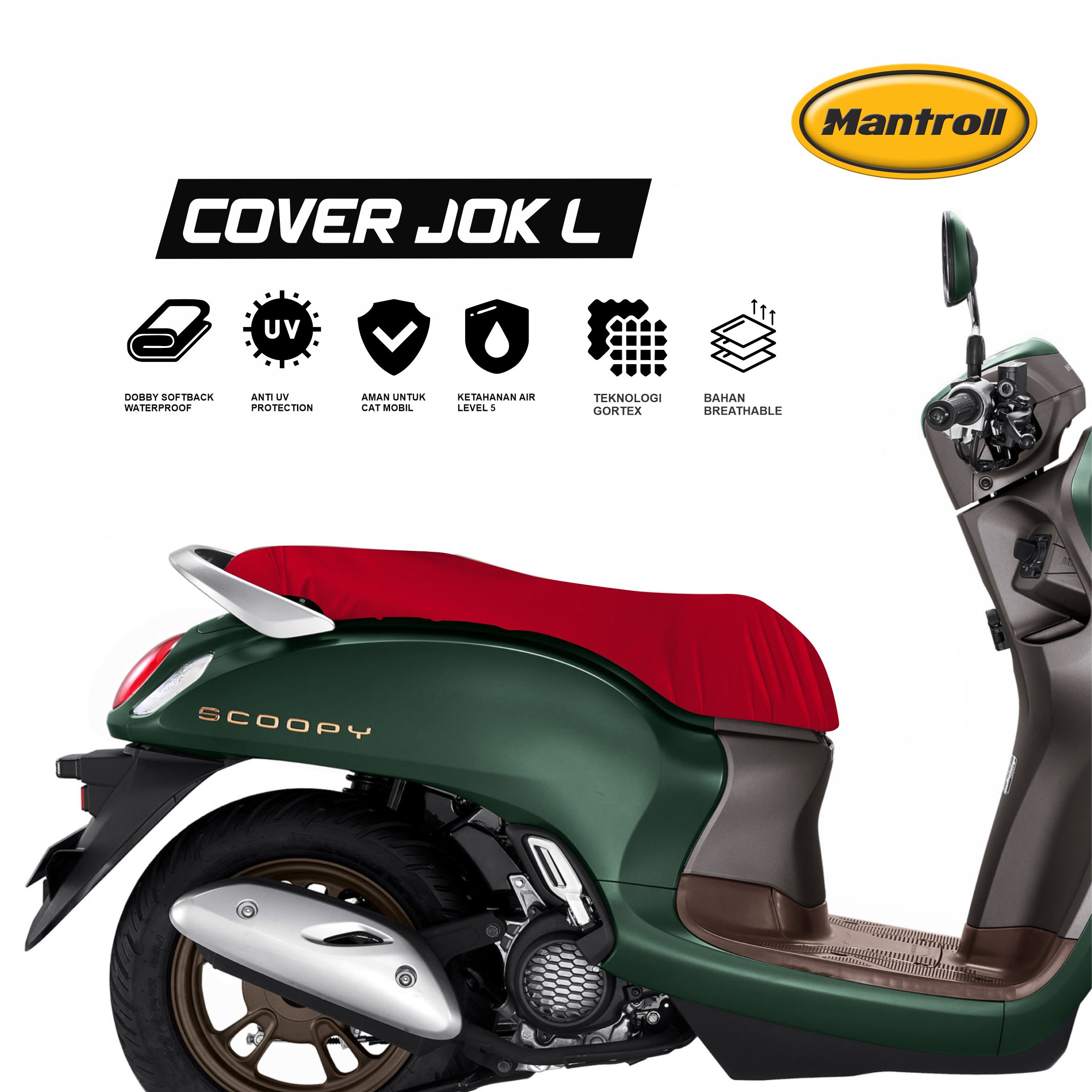Mantroll Cover Jok L - Sarung Jok Motor L Khusus Matic Bebek Kecil Lapis Coating Premium Harga 49,900 rupiah*Gratis Ongkir