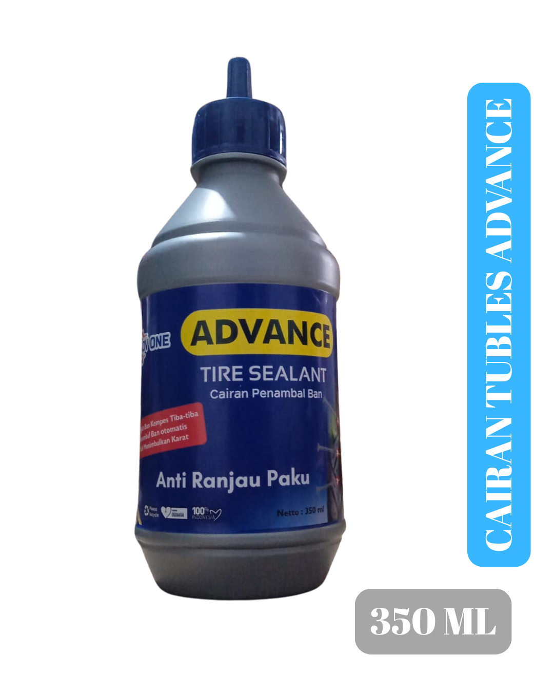Motorcycle / Car Tire Tubeless Fluid 350 ml Advance Tire 100% Original Harga 8,450 rupiah*Gratis Ongkir