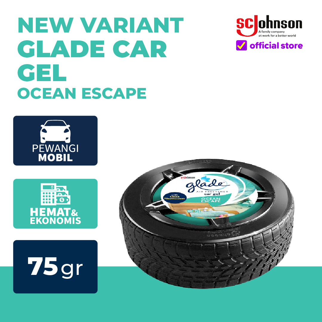 Glade Car Gel - Ocean Escape 75Gr Harga 19,565 rupiah*Gratis Ongkir