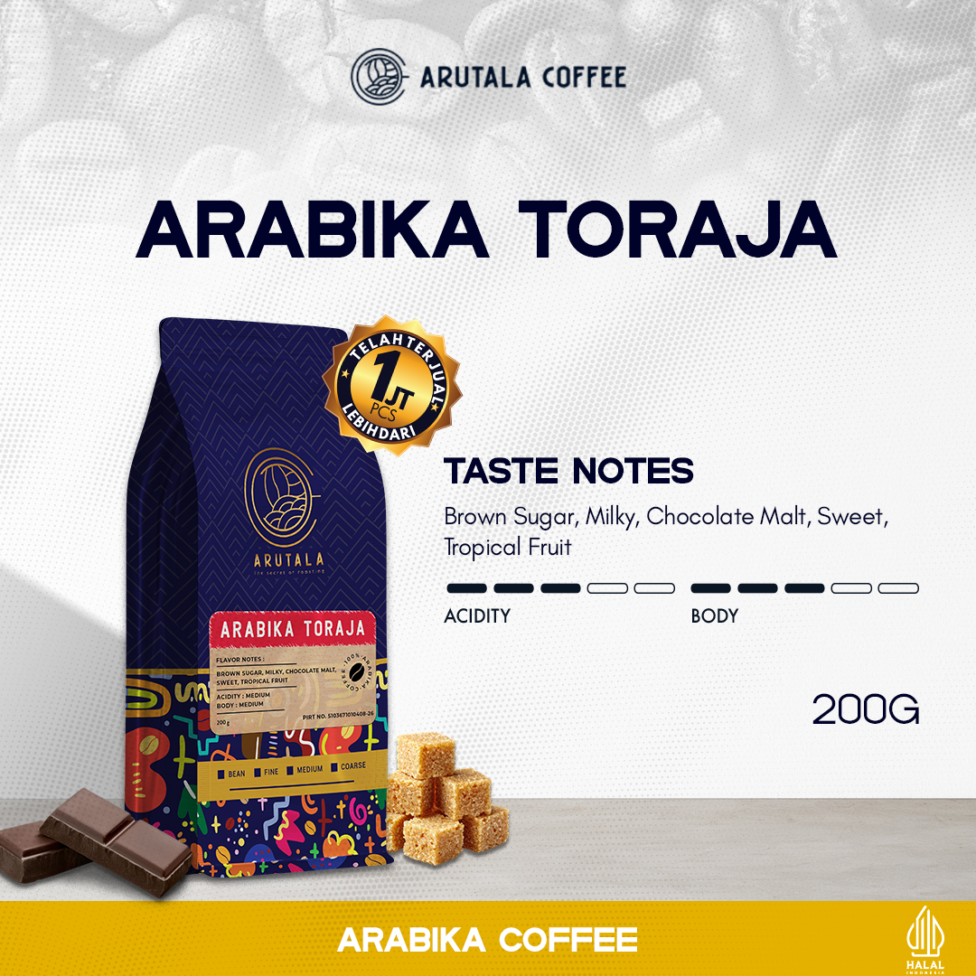 Arutala Toraja Sapan Arabica Coffee 200 Grams