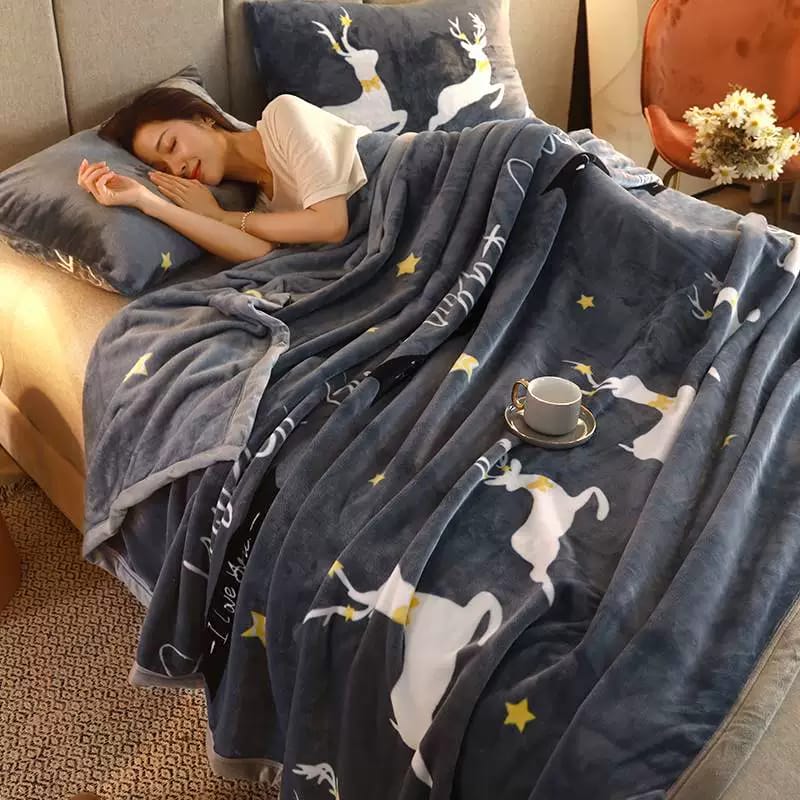 Soft Fur Blanket with Adult Pattern Jumbo Size Aesthetic/Embossed Pattern 200X230