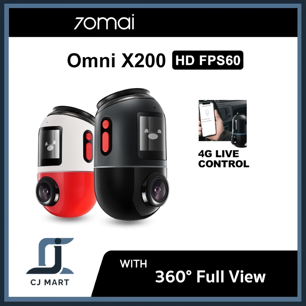 70mai Dash Cam Omni X200 360° Full View 4G Connect HD 1080P FOV